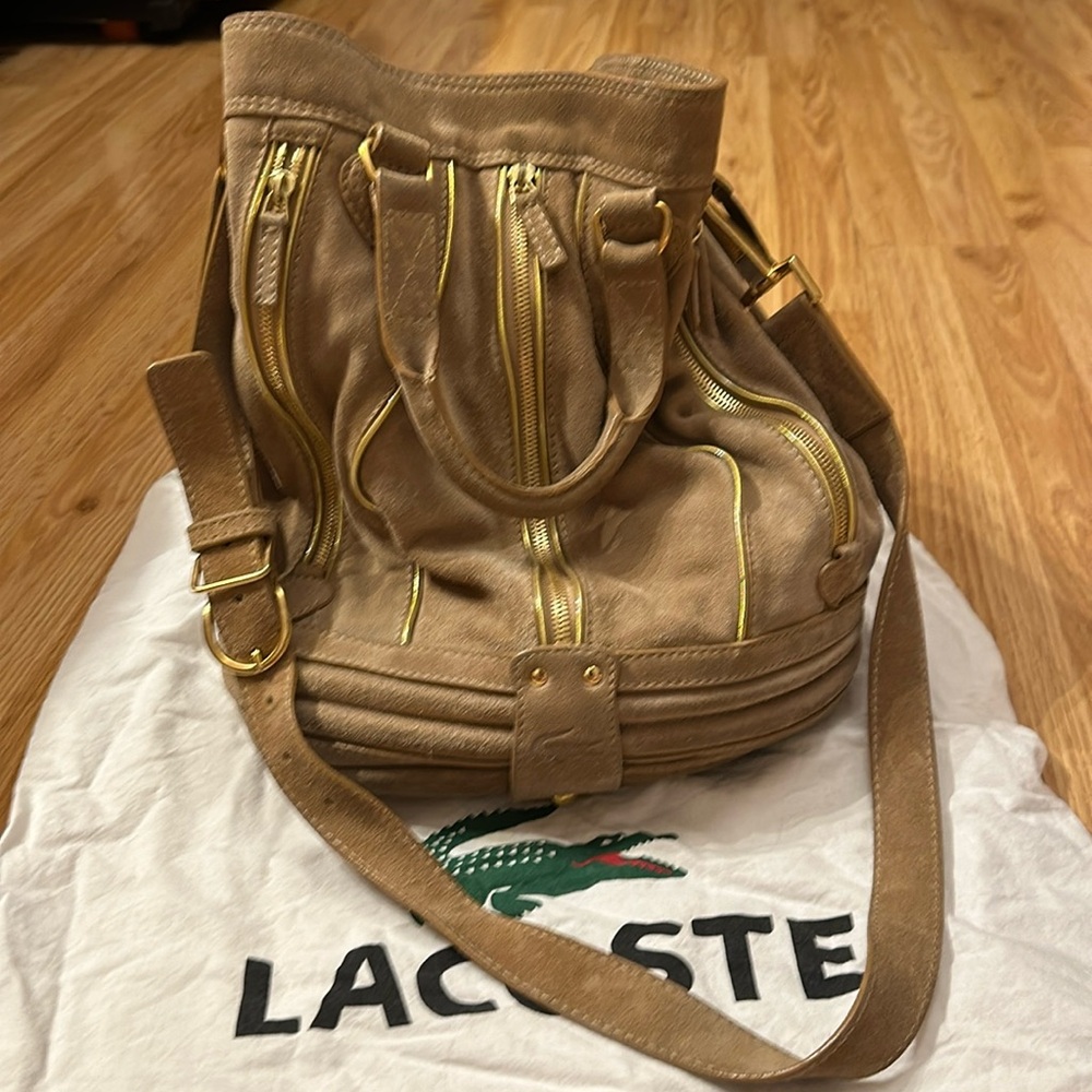 Lacoste suede bucket bag
